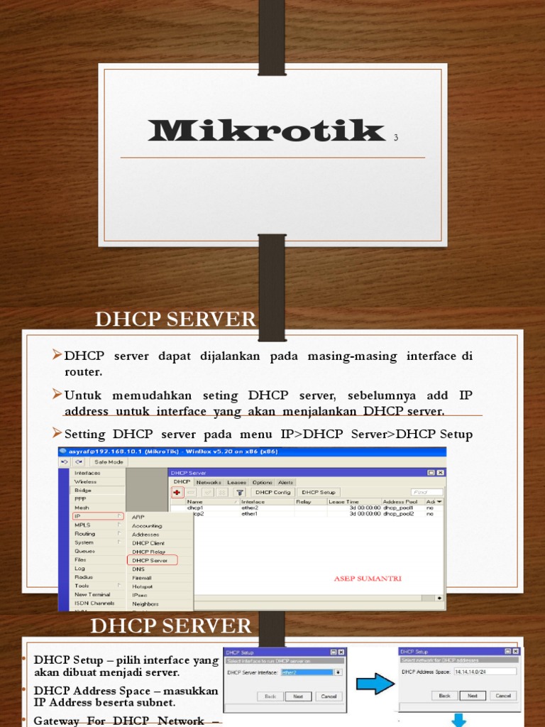 Pengaturan DHCP Server di Mikrotik | PDF