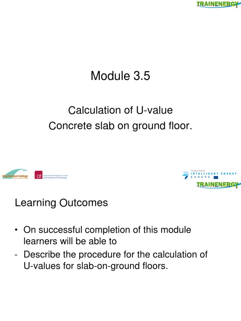 Module 3.5 Calculation of U Value Concrete Slab Ground Floor. PDF