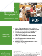 Managing Effectively in A Changing World: Prepared By: Dianna Joy R. Soriano