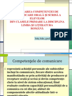 Formarea Competenței de Comunicare Orală Și Scrisă