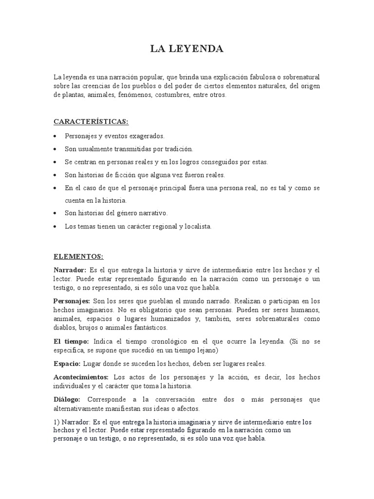 oriental enlace Confirmación La Leyenda | PDF | Narrativa