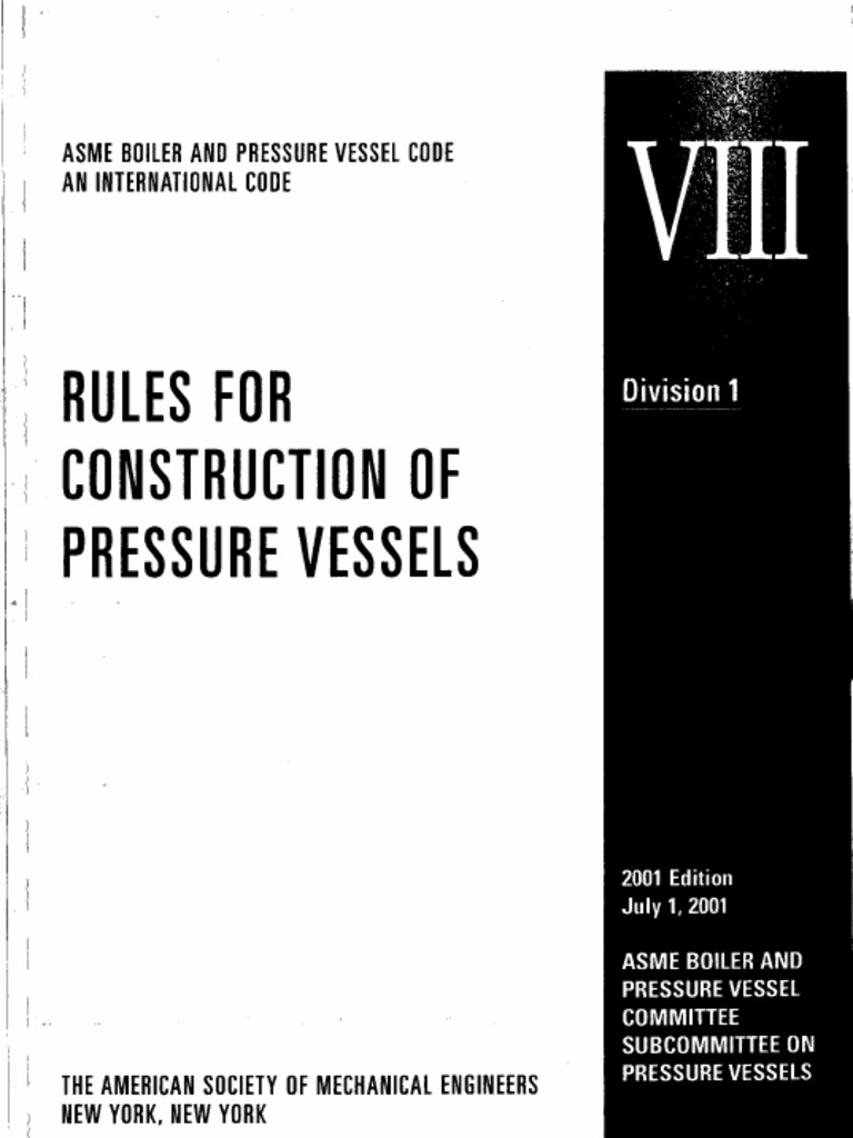 Asme Std Section Viii Div 1 01 Pdf