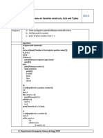 Week 4:: Programs On Iterative Constructs, Lists and Tuples