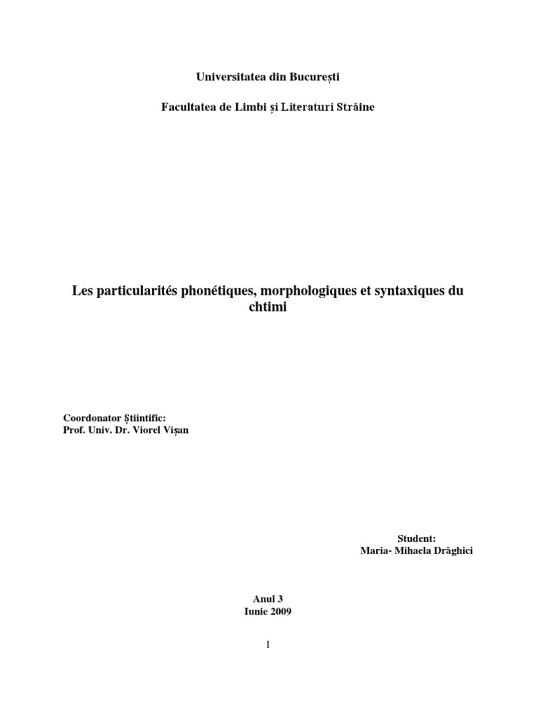 Licenta Les Particularites Du Chtimi Pdf Dialecte Langue Francaise