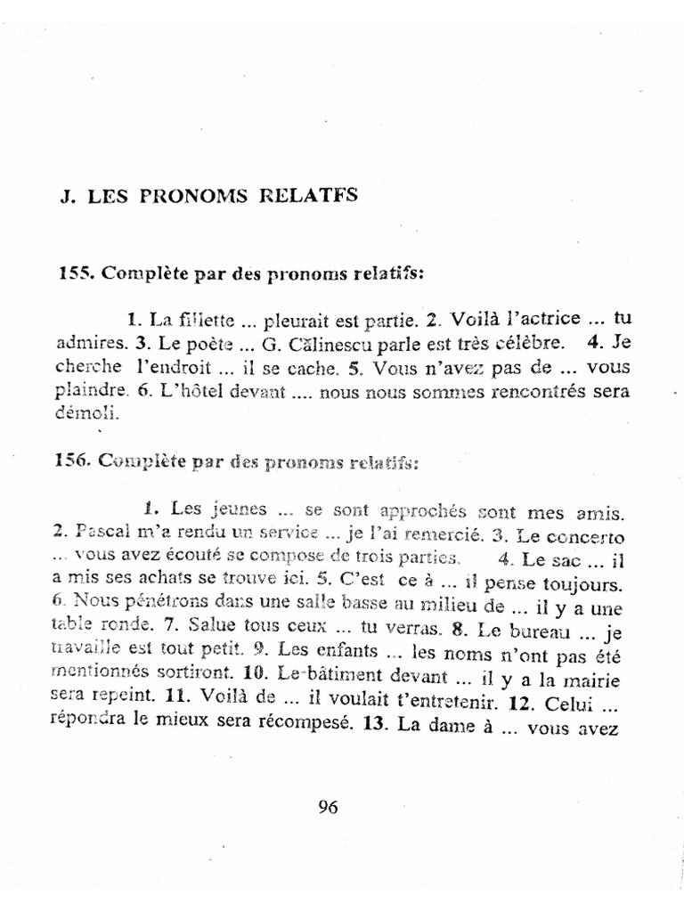 Les Pronoms Relatifs