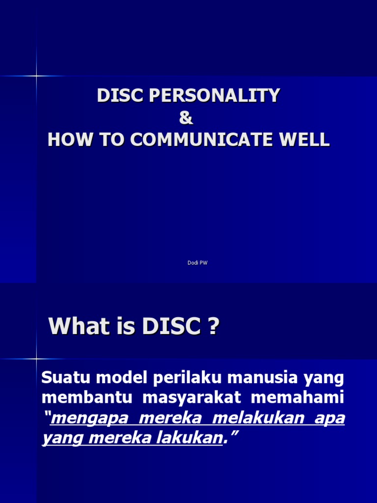 Memahami Tipe Kepribadian DISC | PDF | Karier & Perkembangan