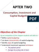 Chapter Two: Consumption, Investment and Capital Budgeting