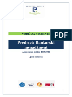 Bankarski Menadment - Study Guide 2020-2021