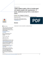 Health-Related Quality of Life of Middle-Aged and Elderly People With Hypertension: A Cross-Sectional Survey From A Rural Area in China