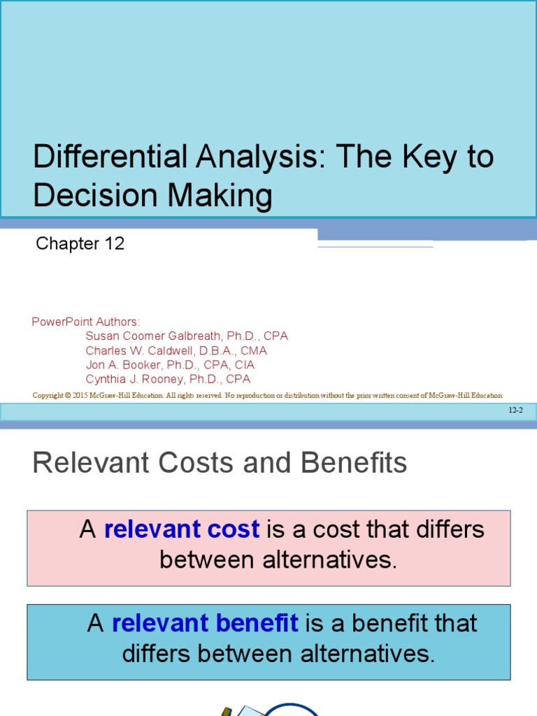 Differential Analysis The Key To Decision Making PDF Cost