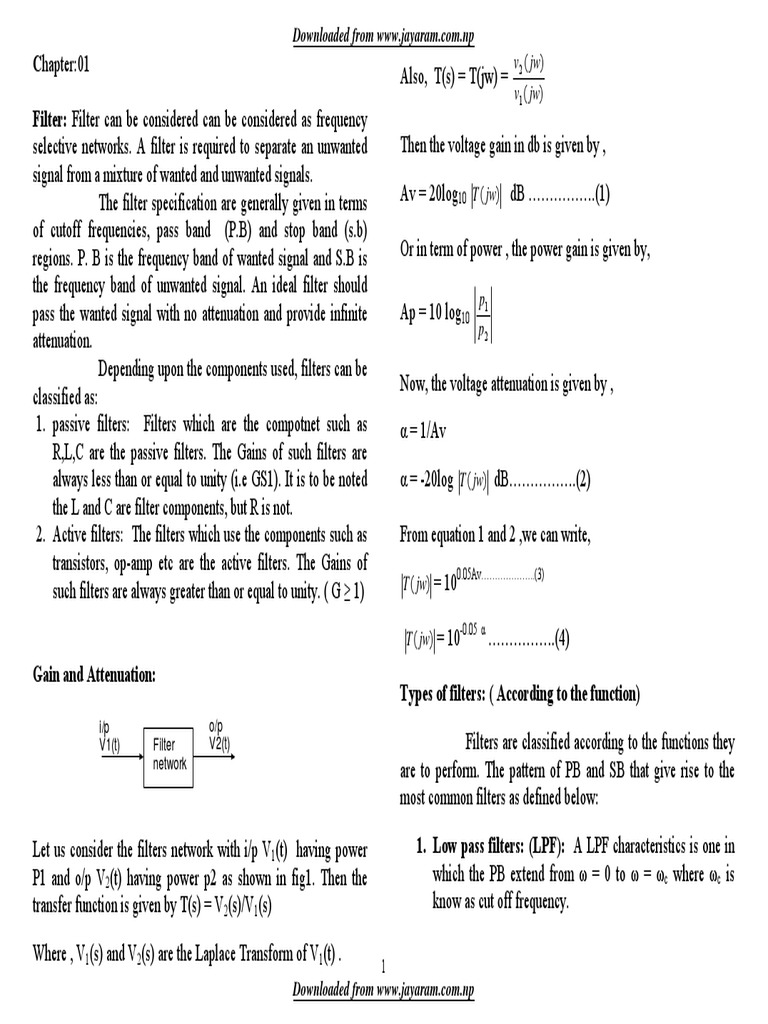 Filter: Filter Can Be Considered Can Be Considered As Frequency | PDF ...