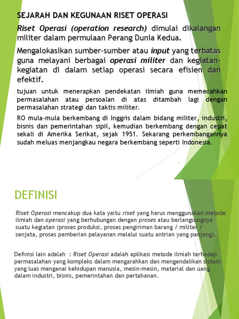 Sejarah dan Fungsi Riset Operasi | PDF