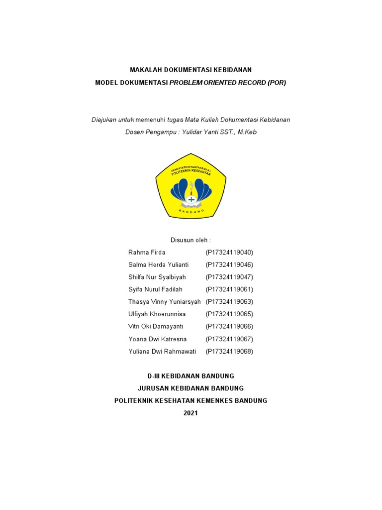 Model Dokumentasi Por Pdf