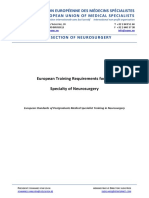 European Training Requirements For The Specialty of Neurosurgery