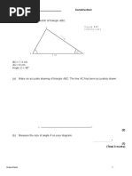 The Diagram Shows A Sketch of Triangle ABC.: Name - Construction