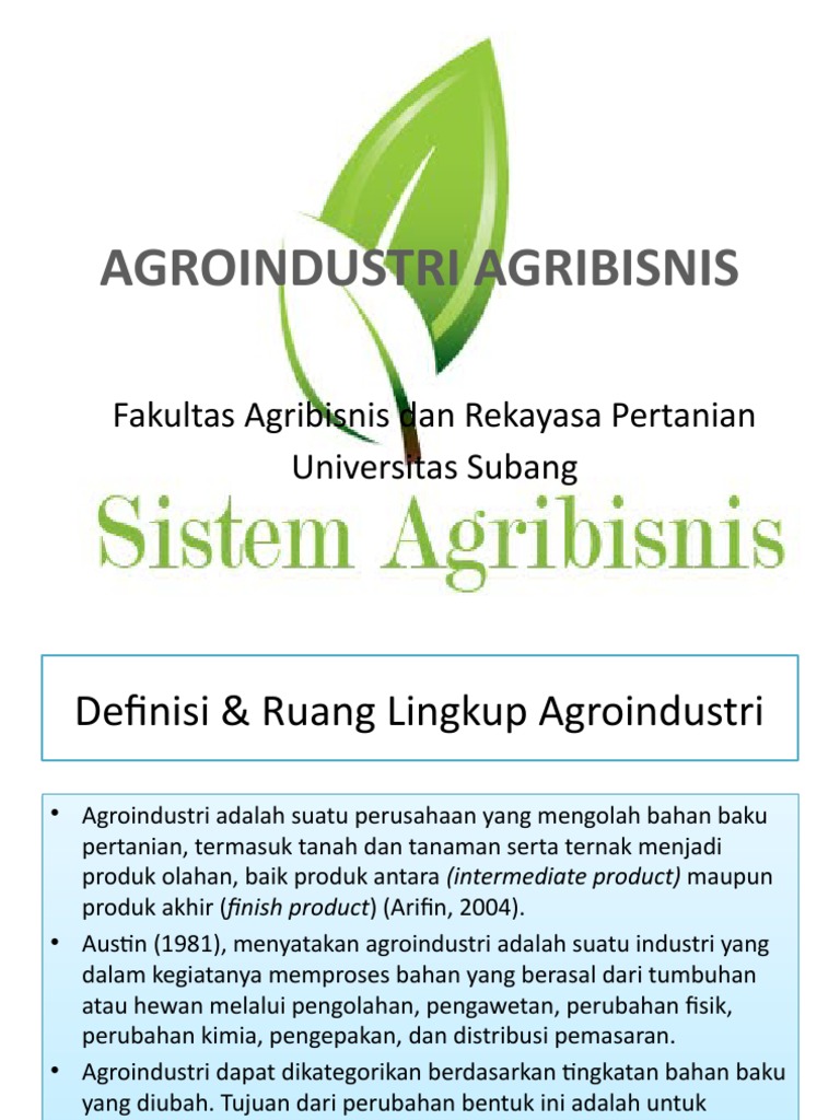 3 Agroindustri Pemasaran Agribisnis