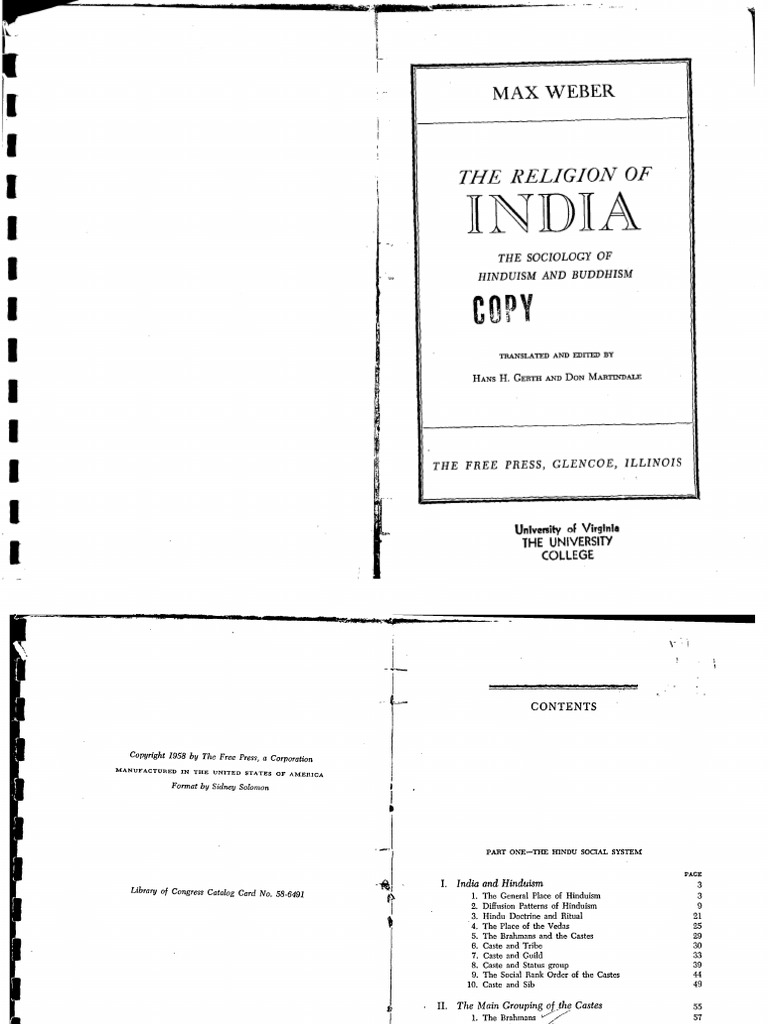 Max Weber - The Religion of India | PDF