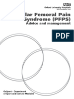 Patellar Femoral Pain Syndrome (PFPS) : Advice and Management