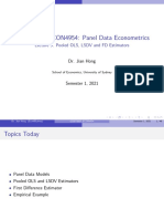 ECMT6007/ECON4954: Panel Data Econometrics: Lecture 3: Pooled OLS, LSDV and FD Estimators