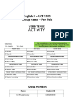 English II - UCF 1103 Group Name - Pen Pals Verb Tense: Activity