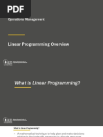 Linear Programming Overview