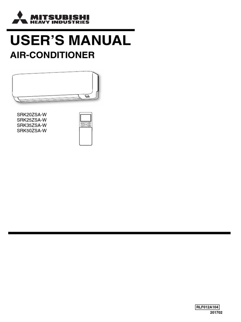 Mitsubishi Aircon SRK50ZSAWUserManual PDF Air Conditioning Safety