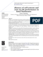 The Influence of Self-Esteem and Role Stress On Job Performance in Hotel Businesses