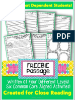 Building Text Dependent Students!: Written at Four Different Levels! Six Common Core Aligned Activities!
