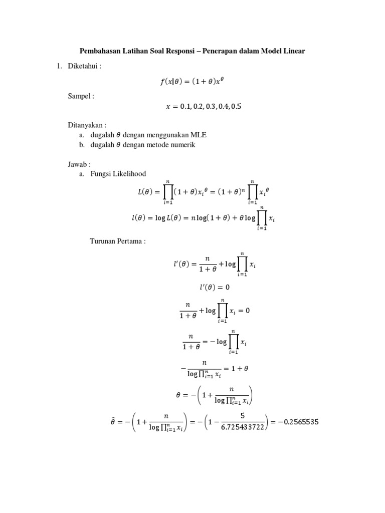 MLE dan OLS dalam Model Linear | PDF