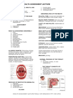 Health Assessment Lecture: - Review About THE Respiratory System