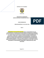 Aviso Informativo Precalificación de La ANI Sobre Navegabilidad Del Río Magdalena