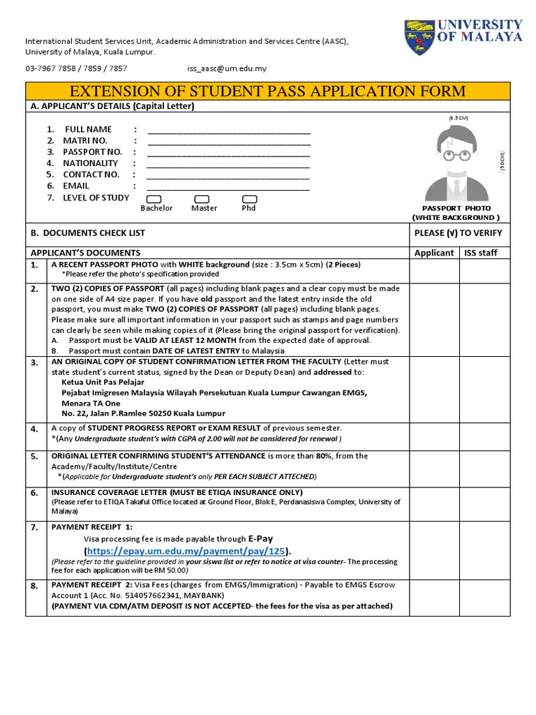 Checklist 2 - Renewal of Student Pass | PDF | Passport | Business