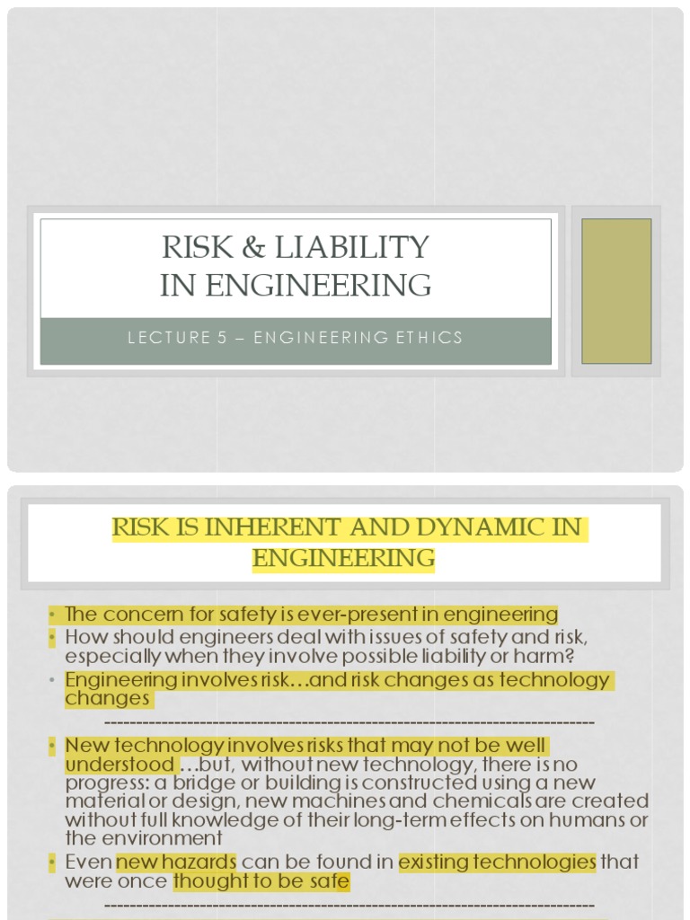 Engineering Ethics: Risk and Liability | PDF | Risk Assessment | Risk