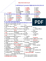 PRACTICE TEST No.10 Phonetics and Vocabulary Questions