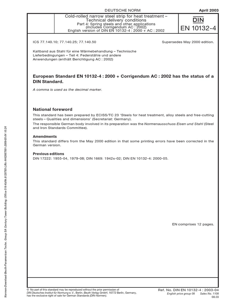 Din en 10132-4 | Download Free PDF | Europe Travel | Economy Of Europe