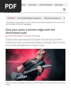 Give Your Solos A Sinister Edge With The Diminished Scale Guitar World Pdf Minor Scale Chord Music
