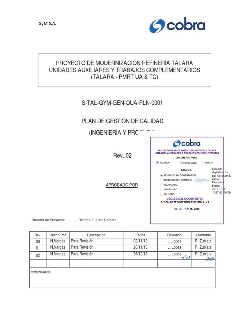 Plan de SGC | PDF | Calidad (comercial) | Sistema de manejo de calidad