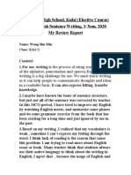 Foon Yew High School, Kulai (Elective Course) Basic English Sentence Writing, 1 Sem, 2020 My Review Report