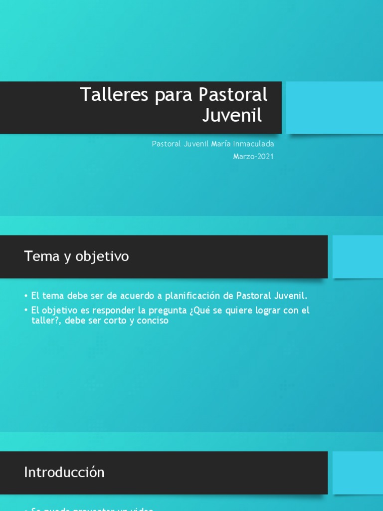 Actividades para Talleres de Pastoral Juvenil | PDF | Arte