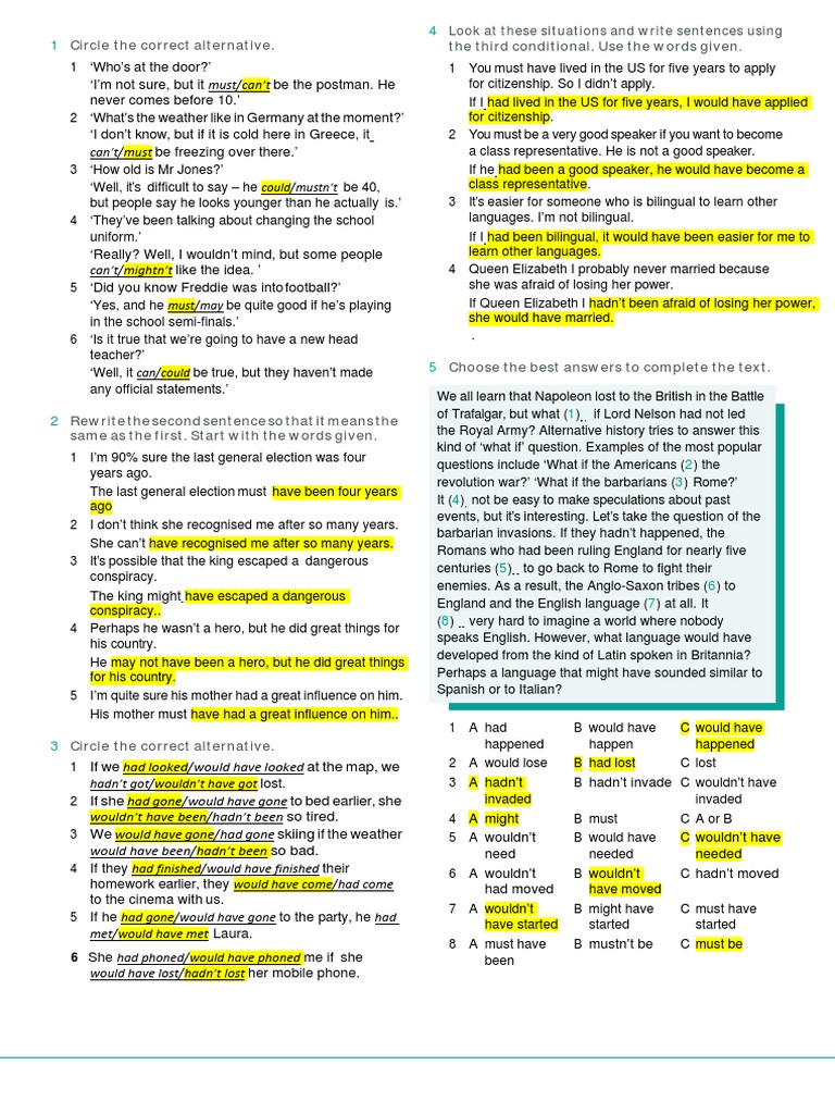 Unit 9 Grammar Practice and Revision | PDF