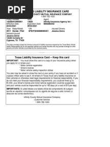 Texas Liability Insurance Card