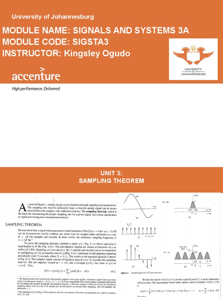 Signals and Systems 3a Sigsta3 Unit3 2021 v1 | PDF | Science & Mathematics