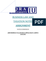 Business Law and Taxation Notes: Assignment