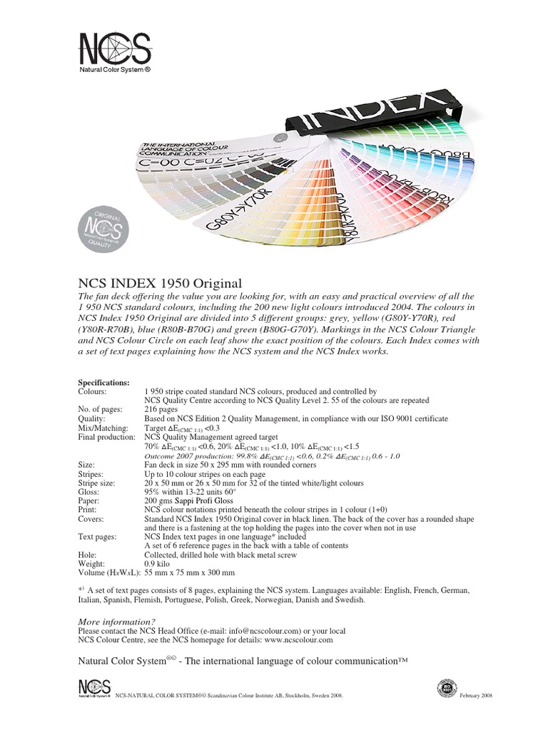 NCS INDEX 1950 Original: Natural Color System - The International ...
