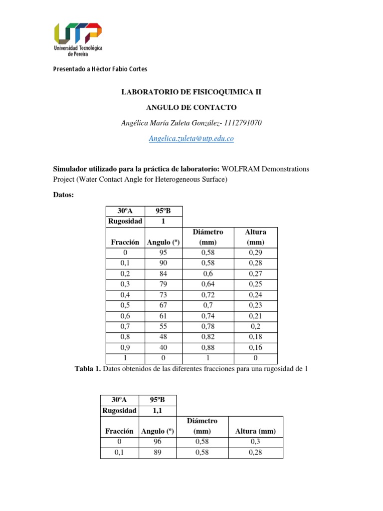 Angulo de Contacto PDF Naturaleza Science