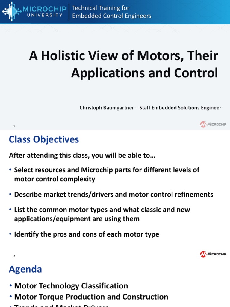 A Holistic View of Motors, Their Applications and Control Technical