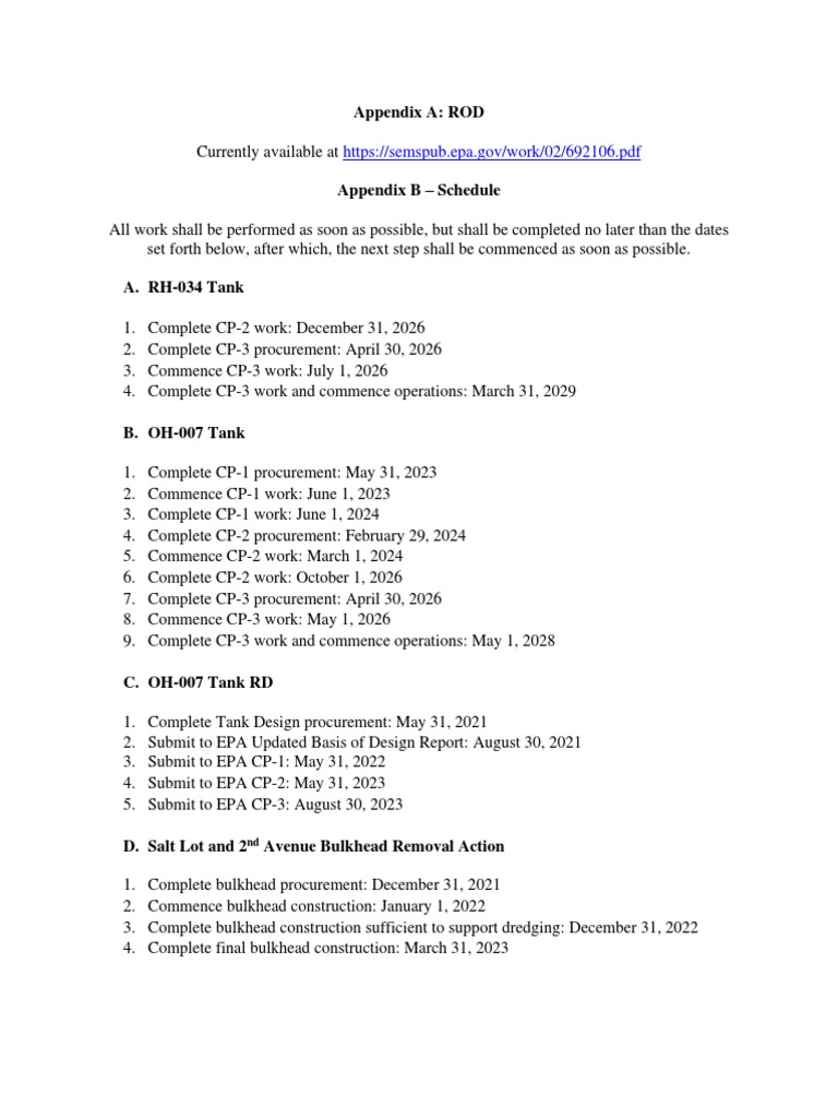 Tank Project Schedule and Milestones | PDF