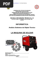 Análisis Sistémico de Objeto Técnico La Maquina de Soldar