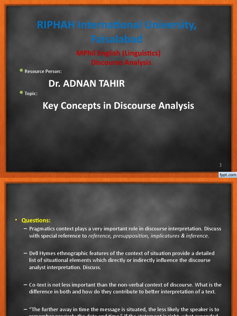 Key Concepts in Discourse Analysis | PDF | Communication | Semiotics