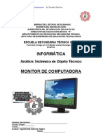 Análisis Sistémico de Objeto Técnico El Monitor de Computadora